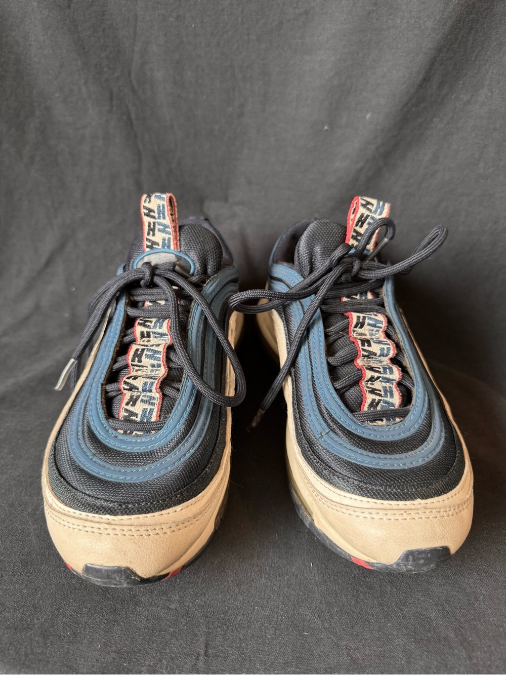 Nike Air Max 97 Y2K Beige Navy Red OG Streetwear Sneakers